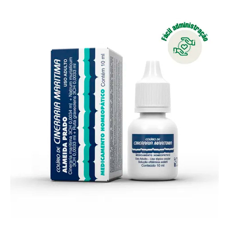 Colírio de Cineraria Marítima Homeopático Almeida Prado Solução Oftálmica Estéril 10ml