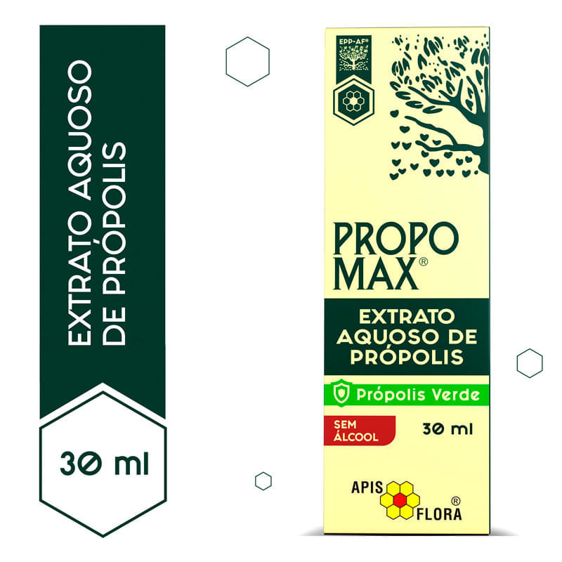 Propomax Extrato Aquoso de Própolis Sem Álcool Solução Gotas 30ml | Drogal