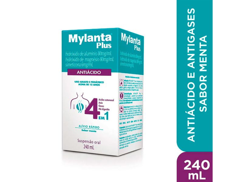 Mylanta Plus Suspensão Oral Sabor Menta 240ml | Farmácia Online Drogal ...