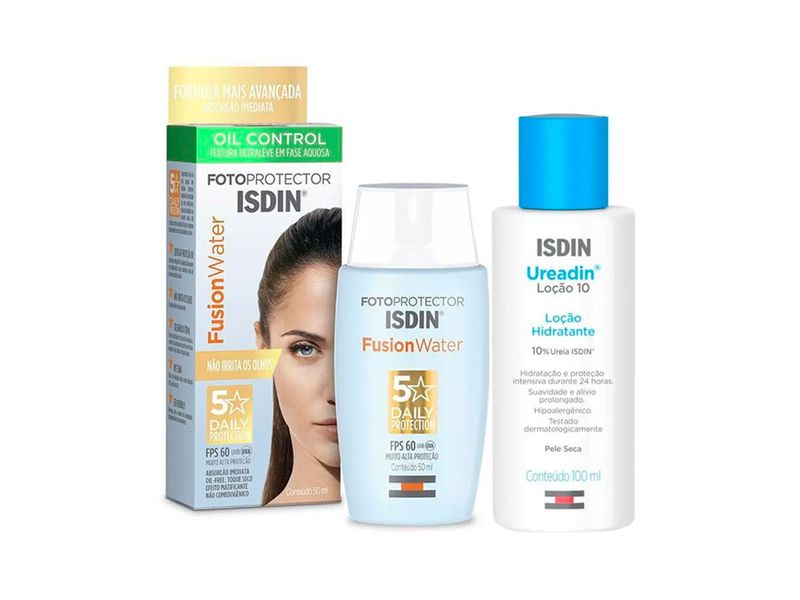 kit-protetor-solar-facial-isdin-fusion-water-fps60-50ml-locao-hidratante-corporal-isdin-ureadin-10-100ml