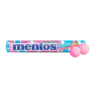 Bala Mastigável Mentos Yogurt Morango 38g