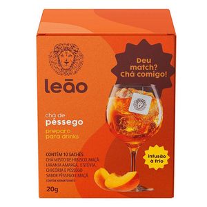 Chá Leão Preparo para Drinks Pêssego 10 Sachês 20g Cada