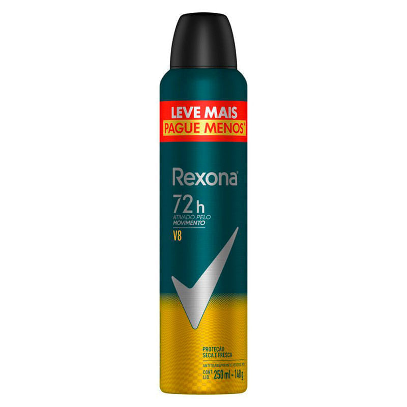 Rexona Men V8 Aerosol 250ml: Proteção Antitranspirante