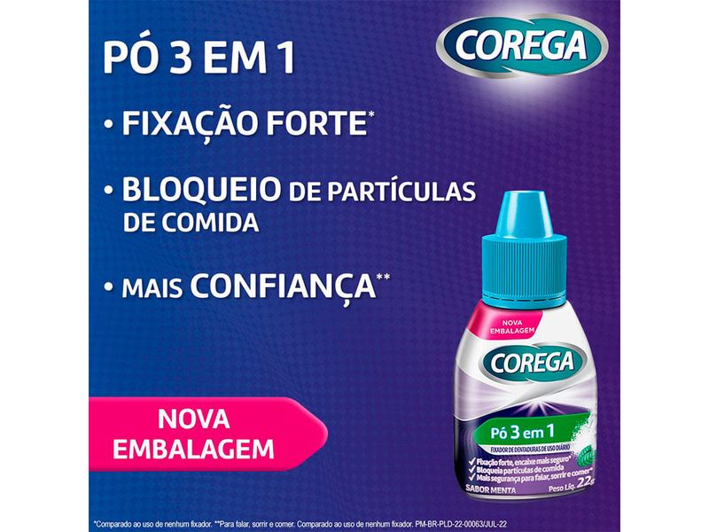 fixador-de-dentadura-corega-po-3-em-1-sabor-menta-forte-fixacao-3-unidades-22g-farmacia-online-drogal