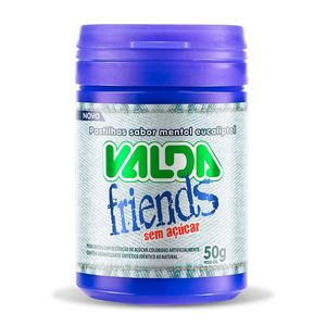 Pastilha Valda Friends Sabor Mentol e Eucalipto Sem Açúcar 50g
