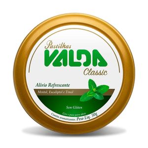 Pastilha Valda Classic Sabor Mentol, Eucaliptol e Timol 50g
