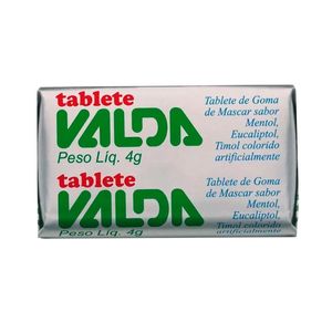 Goma de Mascar Valda Tablete Sabor Mentol, Eucaliptol e Timol 4g