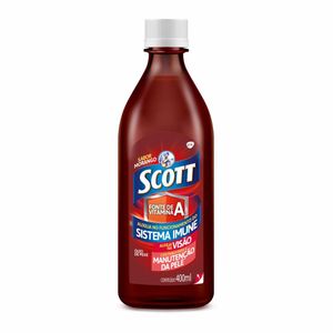 Suplemento de Vitaminas A e D Emulsão Scott Sabor Morango 400ml