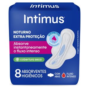 Absorvente Externo Íntimos Noturno Seca c/Abas 8 Unidades