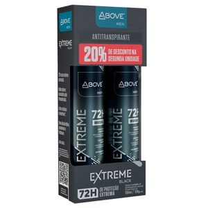 Kit Desodorante Antitranspirante Above Men Extreme Black Aerossol 2 Unidades 200ml Cada