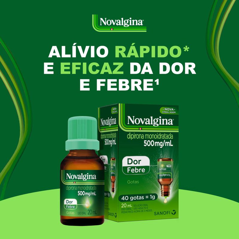 Analgésico E Antitérmico Novalgina 500mg/ml Gotas 20ml | Farmácia ...