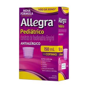 Antialérgico Allegra 6mg/ml Xarope Pediátrico Uso Oral 150ml + Copinho Dosador