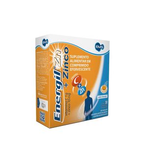 Suplemento Alimentar Energil ZN Vitamina C + Zinco 30 Comprimidos Efervescentes