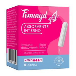 Absorvente Interno Feminyd Médio 8 Unidades