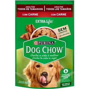 Ração Úmida Para Cães Adultos Dog Chow Purina Sachê Sabor Carne 100g