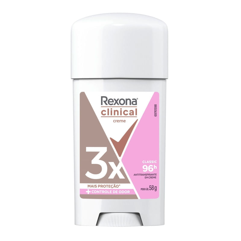 Desodorante em Creme Rexona Clinical Clean 96h 58g | Drogal