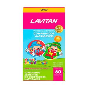 Suplemento Alimentar Infantil Lavitan Patati Patatá Sabor Tutti-Frutti 60 Comprimidos Mastigáveis