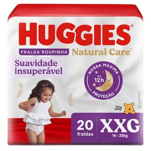Fraldas Huggies Roupinha Natural Care XXG 20 Unidades
