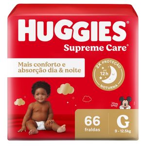 Fraldas Huggies Supreme Care G  Embalagem Econômica 66 Unidades