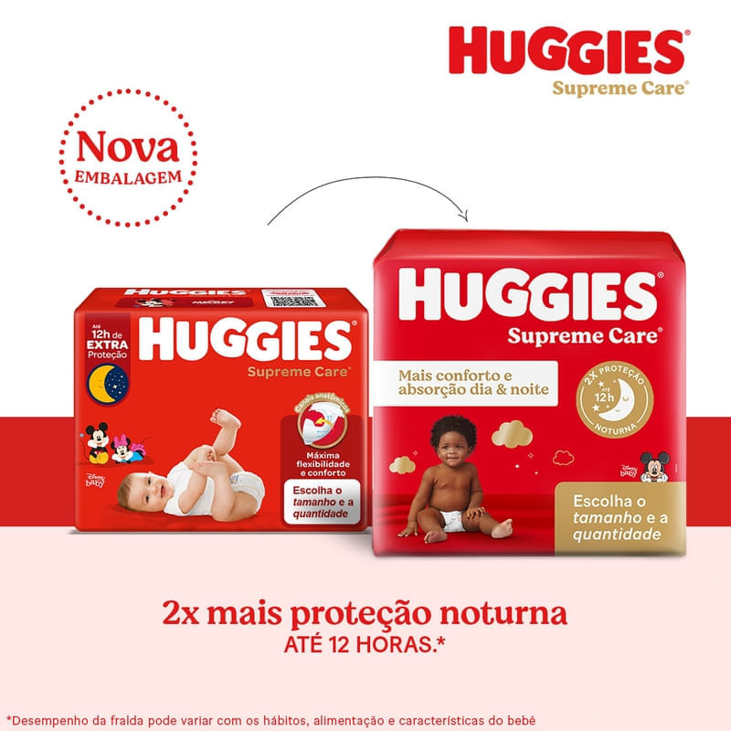 Fraldas Huggies Supreme Care XG Embalagem Economica 58 Unidades Farmacia Online Drogal