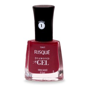 Esmalte Risqué Diamond Gel Vinho Bordô Cremoso 9,5ml