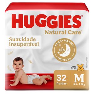 Fralda Huggies Natural Care M 32 Unidades