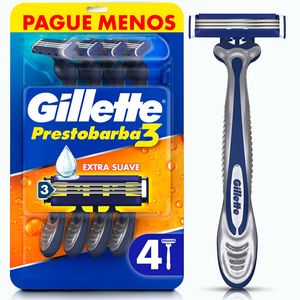 Aparelho de Barbear Descartável Gillette Prestobarba3 4 Unidades