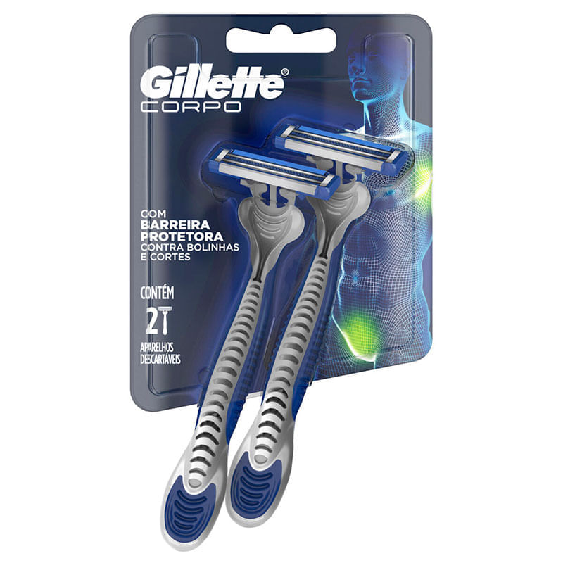 Aparelho de Depilação Descartáveis Gillette Corpo 2 Unidades | Farmácia ...