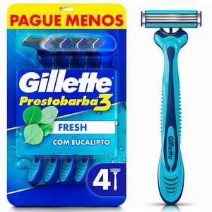 Aparelho de Barbear Descartável Gillette Prestobarba3 Fresh 4 Unidades