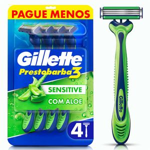Aparelho de Barbear Descartável Gillette Prestobarba3 Sensitive 4 Unidades