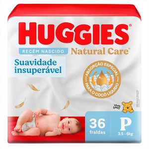 Fraldas Huggies Natural Care P 36 Unidades