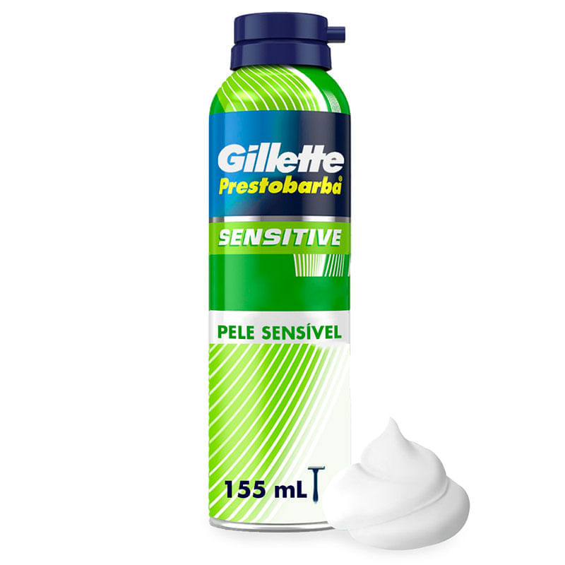 Espuma de Barbear Gillette Senstive Pele Sensível | Drogal
