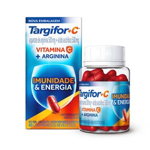 Suplemento Alimentar Targifor C + Arginina Sabor Laranja 60 Comprimidos Revestidos