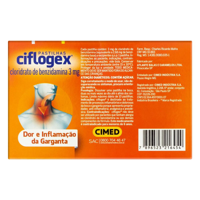 Ciflogex 3mg Sabor Laranja 12 Unidades, Preço Na Drogal