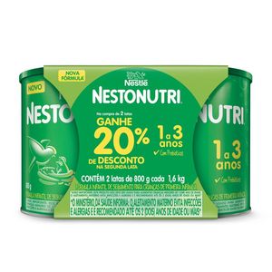 Kit Fórmula Infantil Nestonutri 1 a 3 Anos 2 Unidades 800g 1,6kg