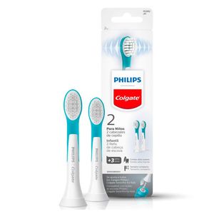 Refil para Escova Dental Elétrica Infantil Philips Colgate SonicPro 2 Unidades