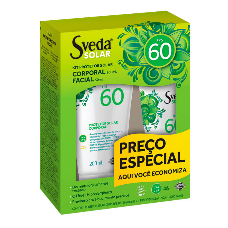 Kit Sveda Protetor Solar Corporal + Facial | Compre na Drogal