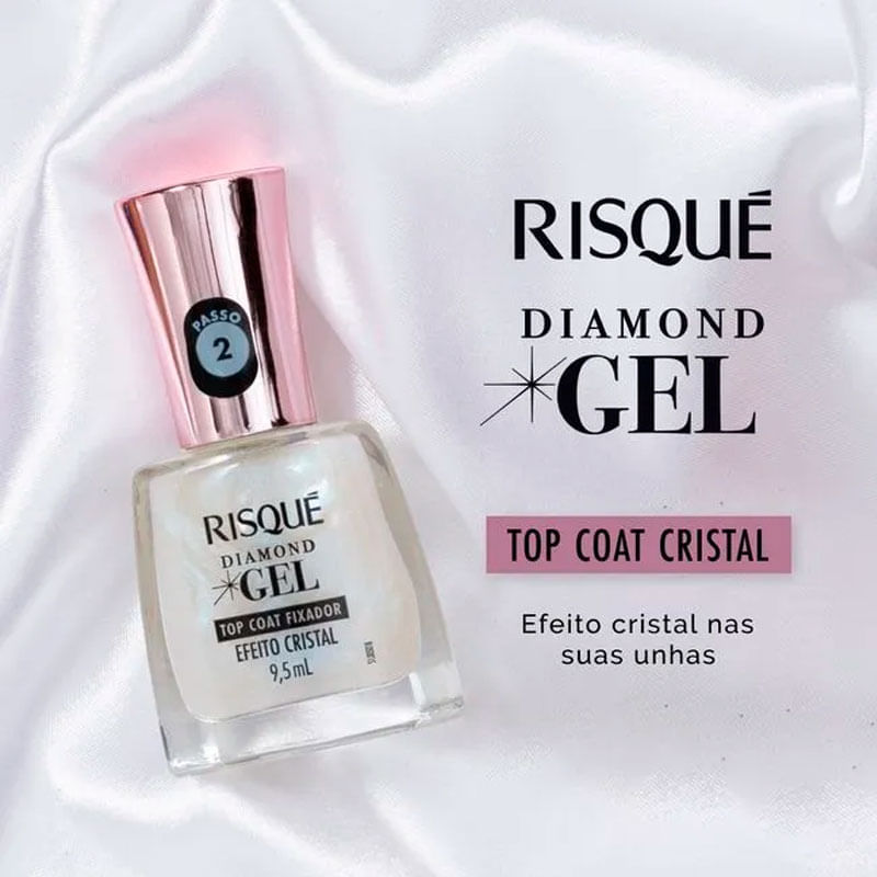 Compre na Drogal Top Coat Risqué Diamond Gel Efeito Cristal