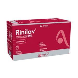 Rinilav Cloreto de Sódio 0,9% Pó para Solução Nasal 30 Envelopes 2,2g Cada + Frasco 240ml