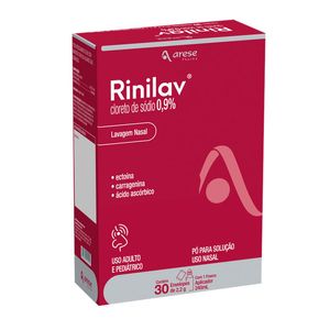 Rinilav Cloreto de Sódio 0,9% Pó para Solução Nasal 30 Envelopes 2,2g Cada