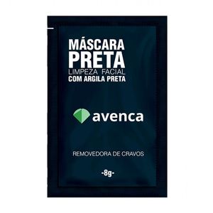 Máscara Preta Limpeza Facial com Argila Preta Avenca Removedora de Cravos 8g