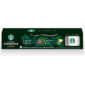 Kit Café em Cápsula Starbucks Nespresso Sabores Blonde, House Blend, Caffé Verona e Colombia + Xícara 40 Cápsulas