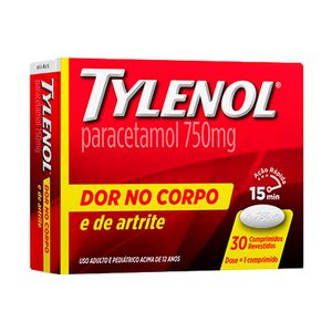 Tylenol Dor no Corpo 750mg 30 Comprimidos Revestidos