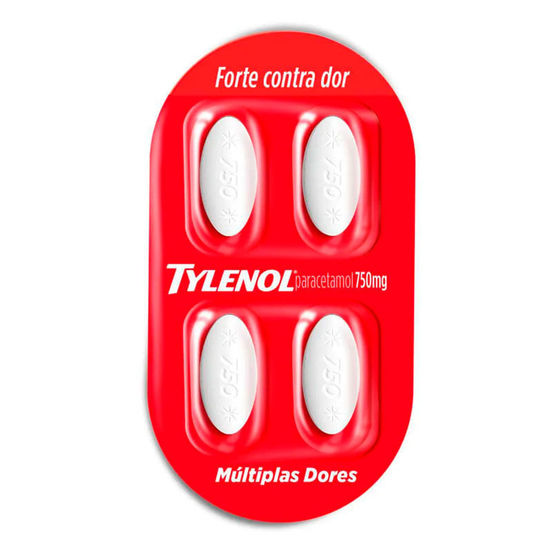 Tylenol 750mg Blíster 4 Comprimidos Revestidos