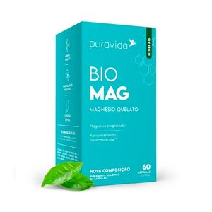 Suplemento Alimentar Puravida Bio Magnésio Quelato 60 Cápsulas Softgel