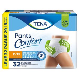 Roupa Íntima Tena Pants Confort P/M Leve 32 Pague 29 Unidades