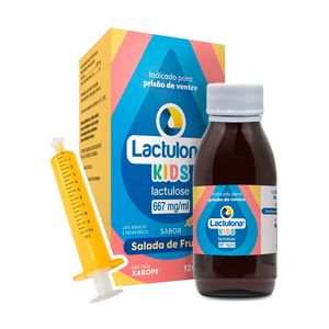 Lactulona Kids 667mg/ml Xarope Sabor Salada de Frutas 120ml + Seringa Dosadora