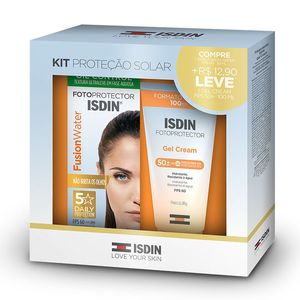 Kit Isdin Proteção Solar Protetor Solar Facial Fusion Water Oil Control FPS60 50ml + Gel Creme Corporal FPS50 100ml