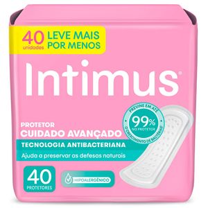 Protetor Diário Intimus Tecnologia Antibacteriana 40 Unidades
