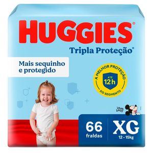 Fralda Huggies Tripla Proteção XG Embalagem Econômica 66 Unidades